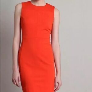 Diane von Furstenberg Vibrant Orange Sleeveless Midi Dress Size 10 Elegant